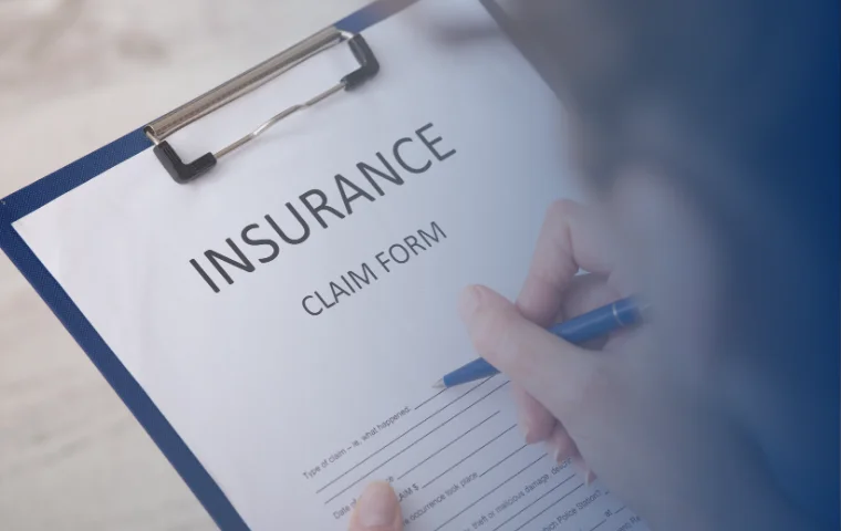 Insurance claim form on clipboard being completed in relation to windscreen replacement